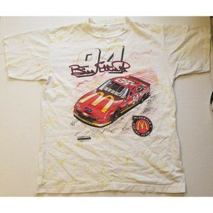 1995 McDonald's Bill Elliott All Over Print Nascar T-Shirt THRASHED